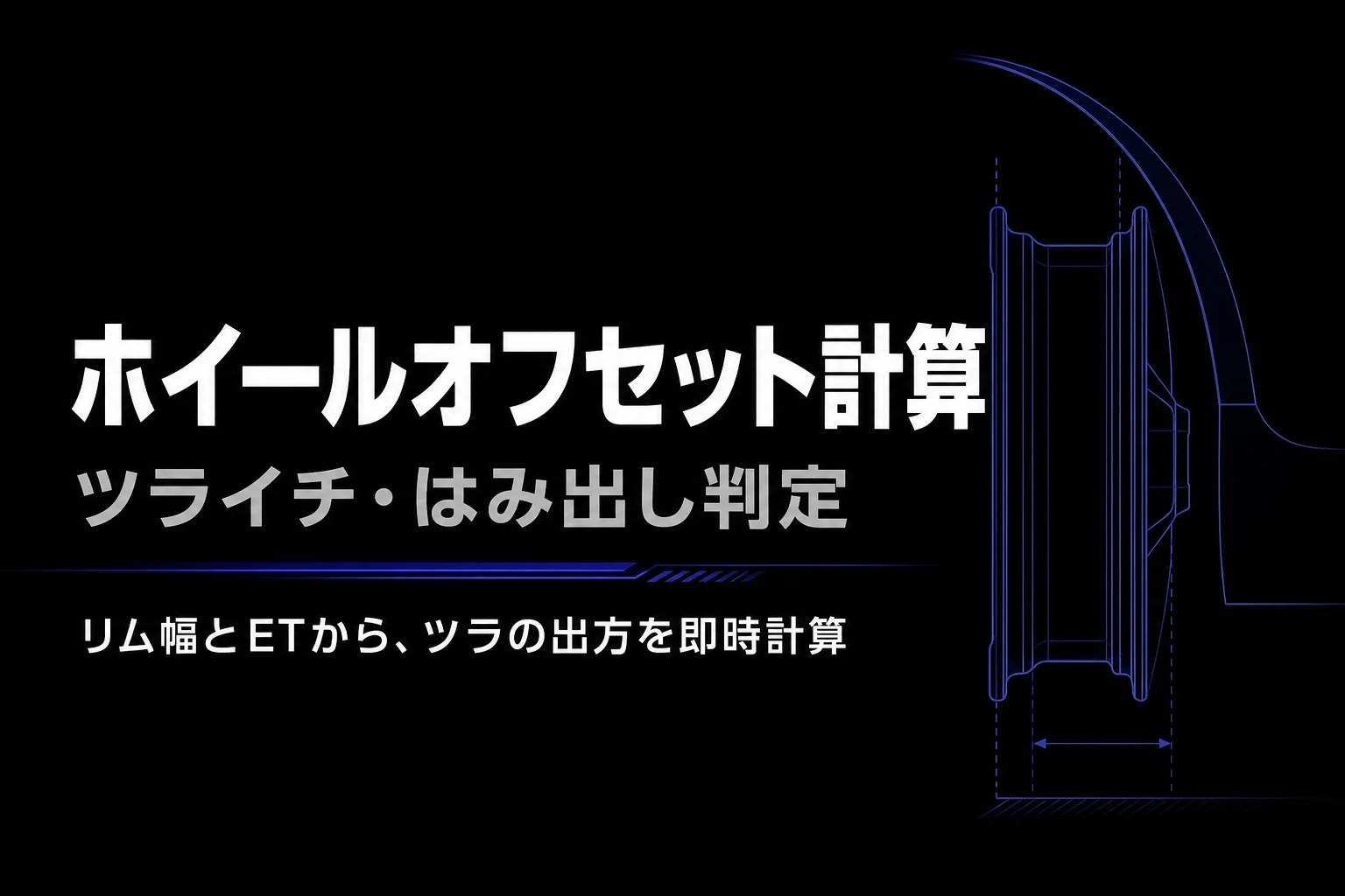ホイールオフセット計算・ツライチ／はみ出し判定ツール